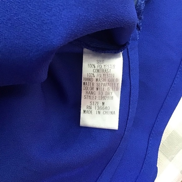 L’atiste by Amy cerulean blue dress fit&flare open back sleeveless sheer medium - Picture 9 of 15